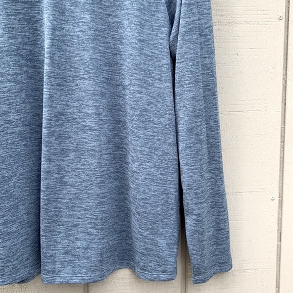 UNDER Armour Heat Gear Long Sleeve 1/4 Zip Tech Shirt - Heathered Slate Blue - Picture 15 of 16